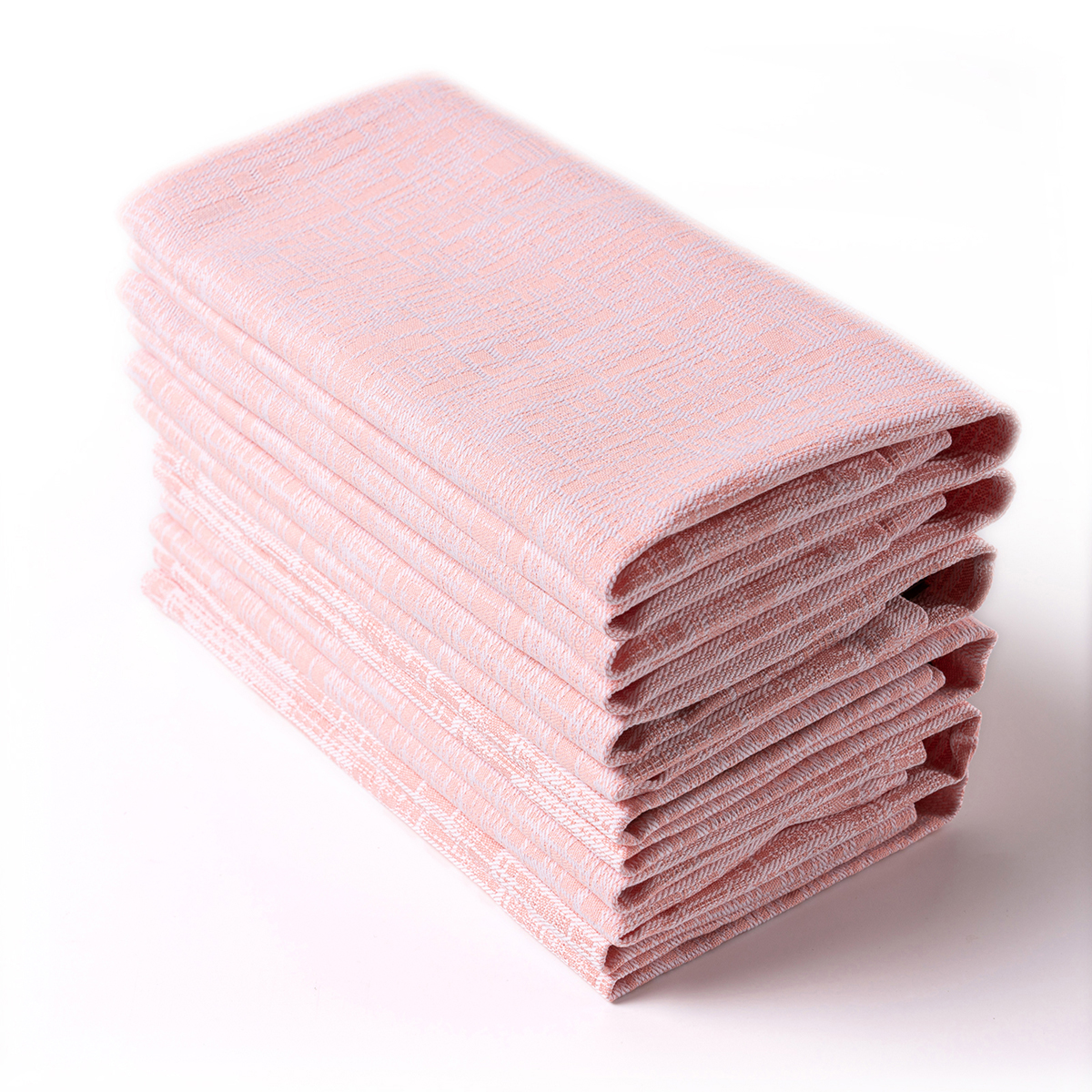100% Cotton Pink Yarn Dyed Imitation Bamboo Yarn Napkin
